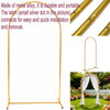 A gold metal arch stand used for events and celebrations.