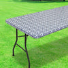 Elastic Fitted Rectangle Tablecloth – Waterproof Vinyl Cover for Indoor & Outdoor Use