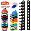 Ein Satz aus zwei schwarzen Klebestirnband-Organizer-Racks mit verschiedenfarbigen Caps.