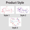 Three styles of personalized butterfly name wall stickers featuring watercolor art for kids' rooms