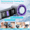 A semiconductor cooling fan device with an ice mode button and snowflake symbol shown in various applications for cheeks, for