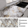 Marble pattern self-adhesive backsplash panel featuring gray marble with gold veining