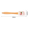 Festive Christmas silicone spatula with a wooden handle for holiday baking