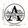 A black letter A design for a custom text metal name sign with decorative swirls.