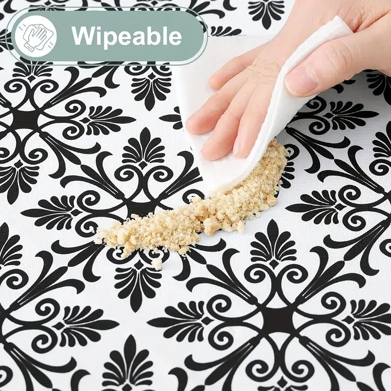 Elastic Fitted Rectangle Tablecloth – Waterproof Vinyl Cover for Indoor & Outdoor Use