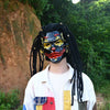 Mechanical Clown Dreadlock Mask with Punk Rivet Detailing