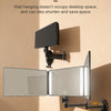 A wall-mounted, three-way adjustable hair cutting mirror with an LED light is shown mounted on a wall.
