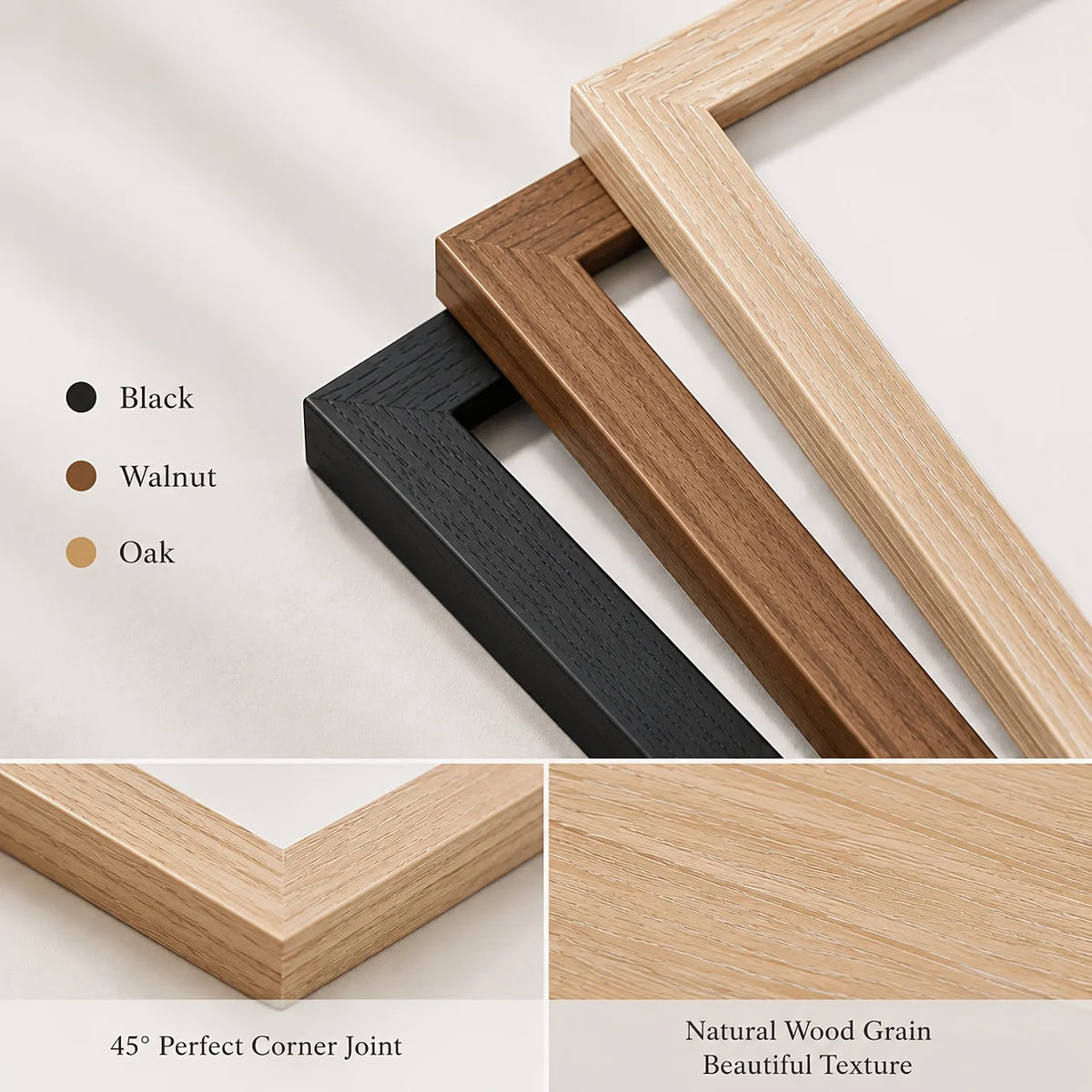 Scandinavian Wooden Photo Frame for Desk or Wall
