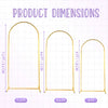 Diagram showing the dimensions of three metal arch backdrops: 7.2 FT, 6.6 FT, and 6 FT.