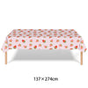 Pink strawberry patterned tablecloth measuring 137 x 274 cm for a party supplies kit