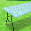 Elastic Fitted Rectangle Tablecloth – Waterproof Vinyl Cover for Indoor & Outdoor Use