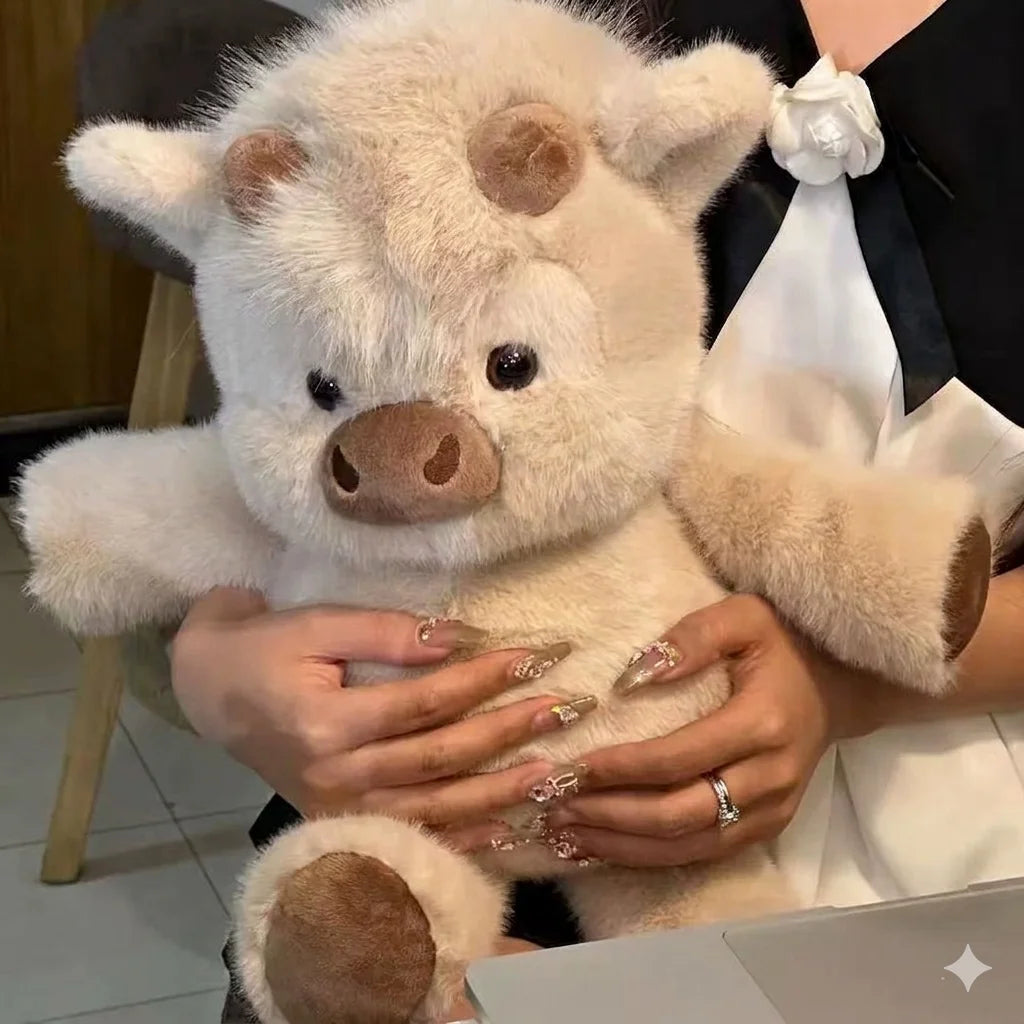 Adorable Running Pig Plush Toy – Soft Calf Stuffed Animal Pillow, 17.7 Inches