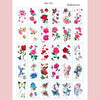 A set of 124 floral and butterfly temporary body art stickers for decoration