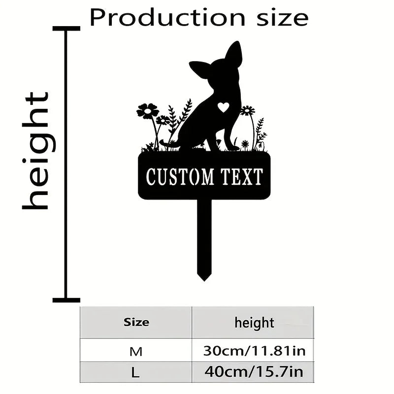 Diagram showing the height of a production size garden stake, with options for M (30cm/11.81in) and L (40cm/15.7in).