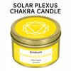 A jar of Solar Plexus Chakra candle labeled Evoduck Solar Power