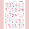 Set of 126 waterproof temporary body art stickers featuring various floral and butterfly designs