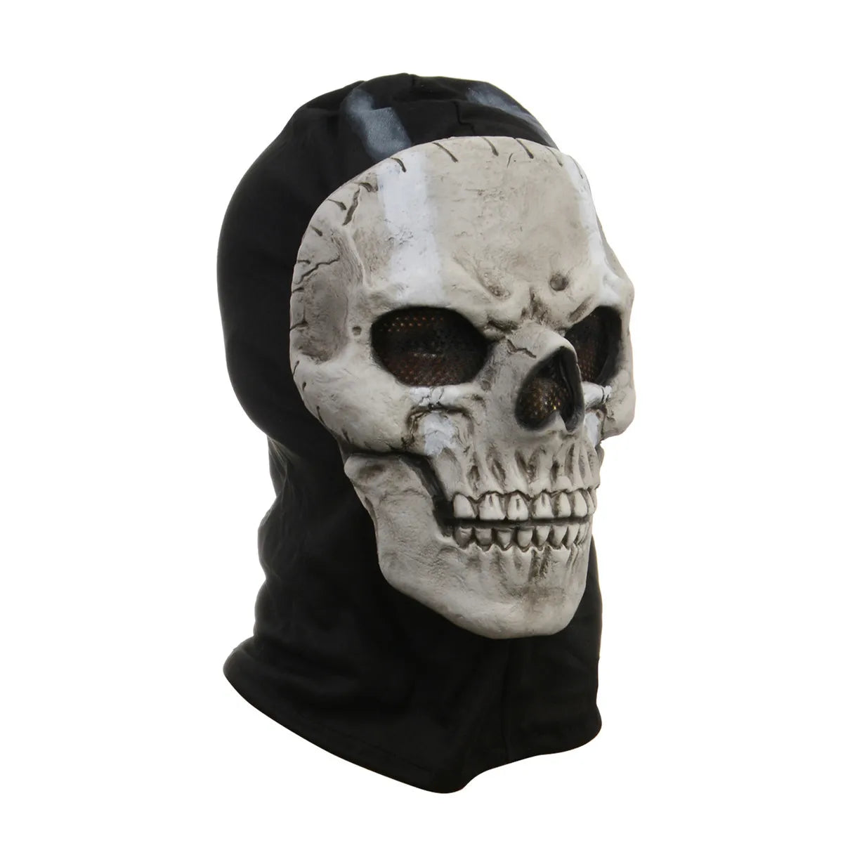 Máscara táctica negra de silicona para cosplay o airsoft con forma de cráneo humano