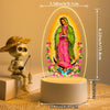Acrylic LED night light featuring Our Lady of Guadalupe in a radiant halo design.