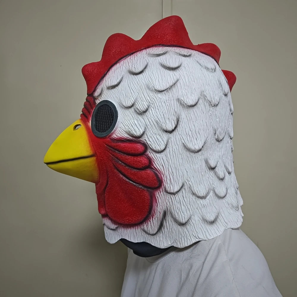 Realistic Latex Rooster Head Mask for Halloween & Cosplay