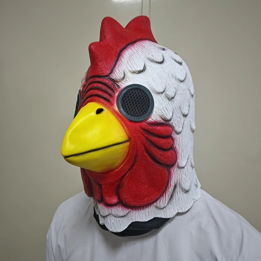 Realistic Latex Rooster Head Mask for Halloween & Cosplay