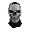 Máscara de silikon para cosplay o airsoft con banda negra y orificios oculares oscuros.