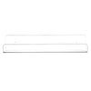 Clear acrylic floating shelf designed for displaying books and items.