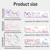 Product size chart showing dimensions for personalized butterfly name wall stickers.