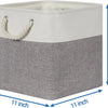 A set of four fabric storage cubes with metal frames, featuring a light cream top and a gray bottom.