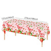 Pink strawberry themed tablecloth measuring 137cm/54inch for a party setup.