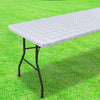Elastic Fitted Rectangle Tablecloth – Waterproof Vinyl Cover for Indoor & Outdoor Use