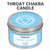 A tin of Throat Chakra candle labeled Evoduck True Voice 3oz (85g)