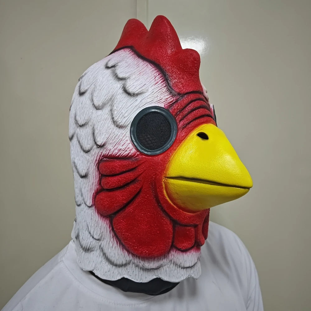 Realistic Latex Rooster Head Mask for Halloween & Cosplay