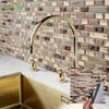 Gold Mosaic Self-Adhesive Wall Tiles for Kitchen and Bathroom
