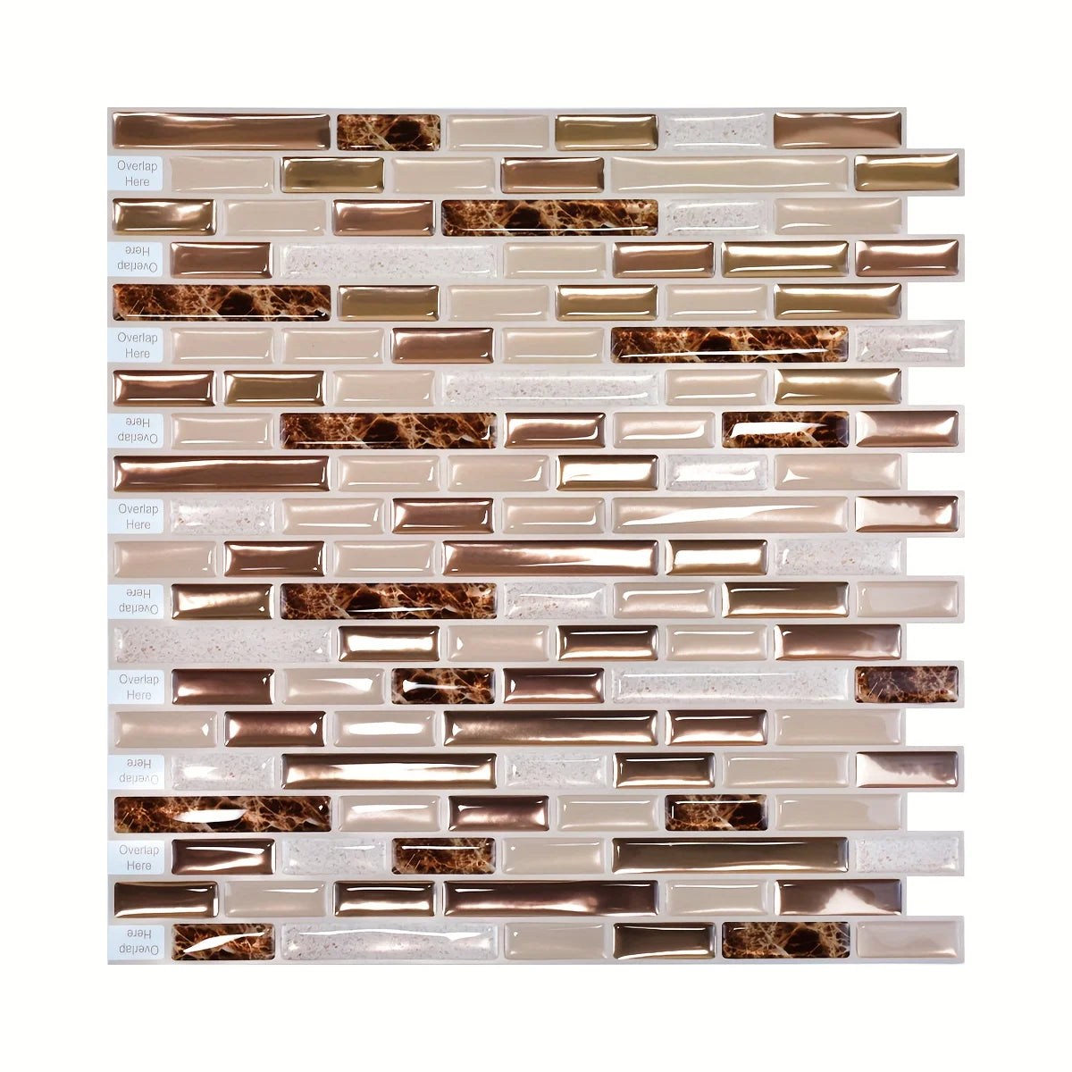 Gold Mosaic Self-Adhesive Wall Tiles for Kitchen and Bathroom