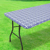 Elastic Fitted Rectangle Tablecloth – Waterproof Vinyl Cover for Indoor & Outdoor Use