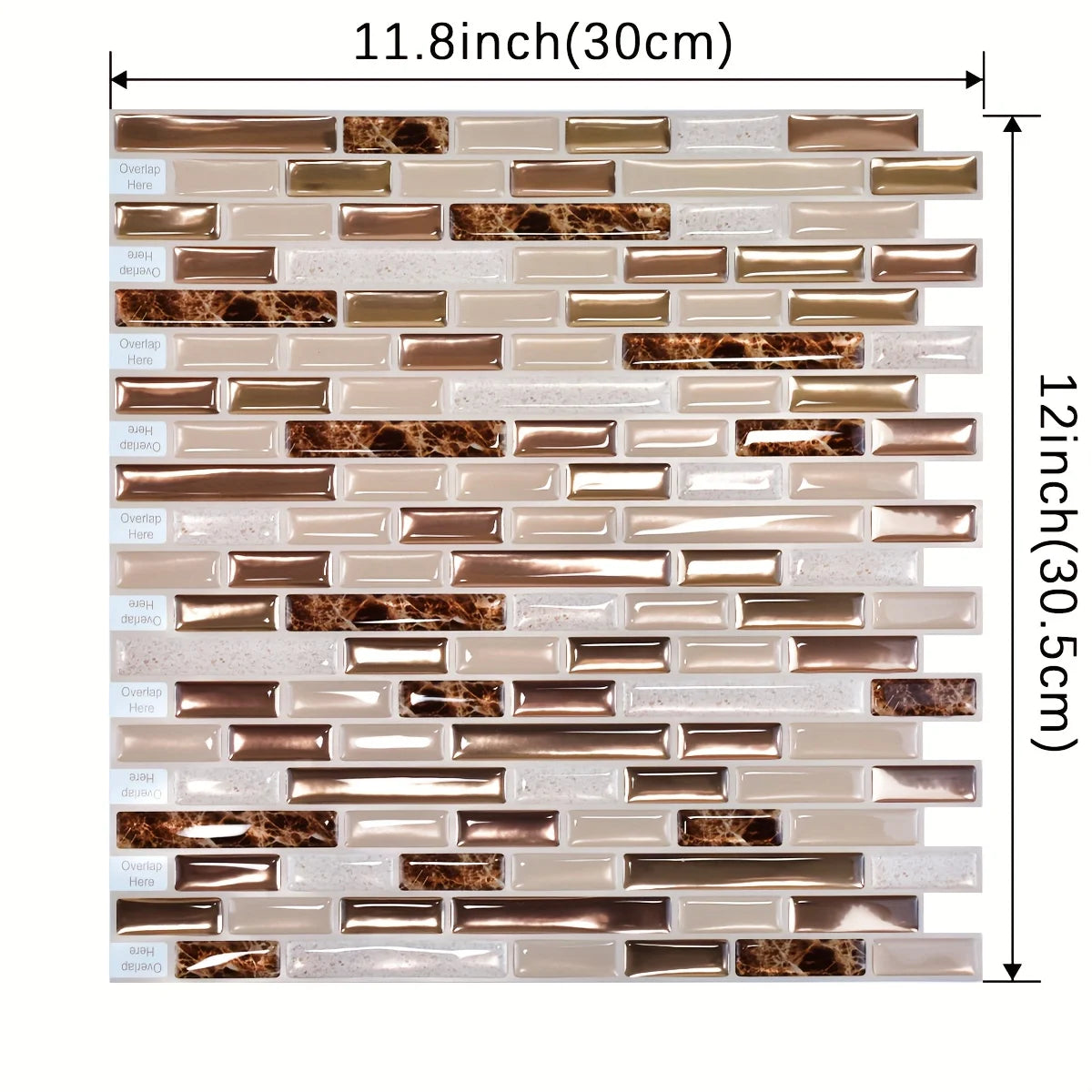 Gold Mosaic Self-Adhesive Wall Tiles for Kitchen and Bathroom