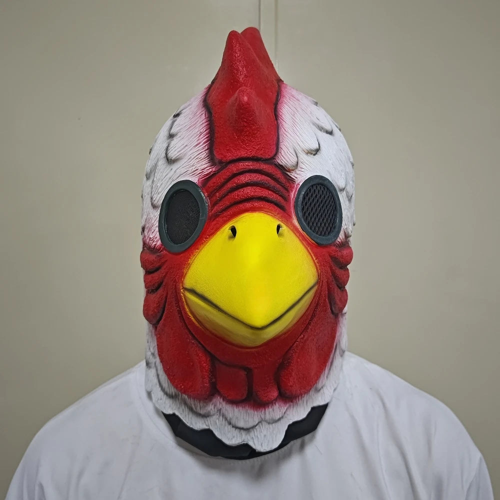 Realistic Latex Rooster Head Mask for Halloween & Cosplay