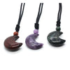Natural Crescent Moon & Star Stone Pendant Necklace