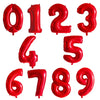 Gradient Rose Red Foil Number Balloons for Birthday & Party Decor
