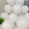 A cluster of white balloons used for party decorations