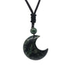 Natural Crescent Moon & Star Stone Pendant Necklace