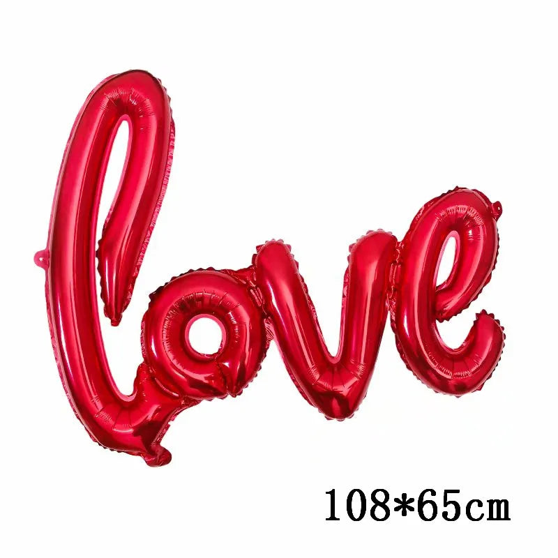Globo de aluminio rojo brillante con forma de la palabra Amor