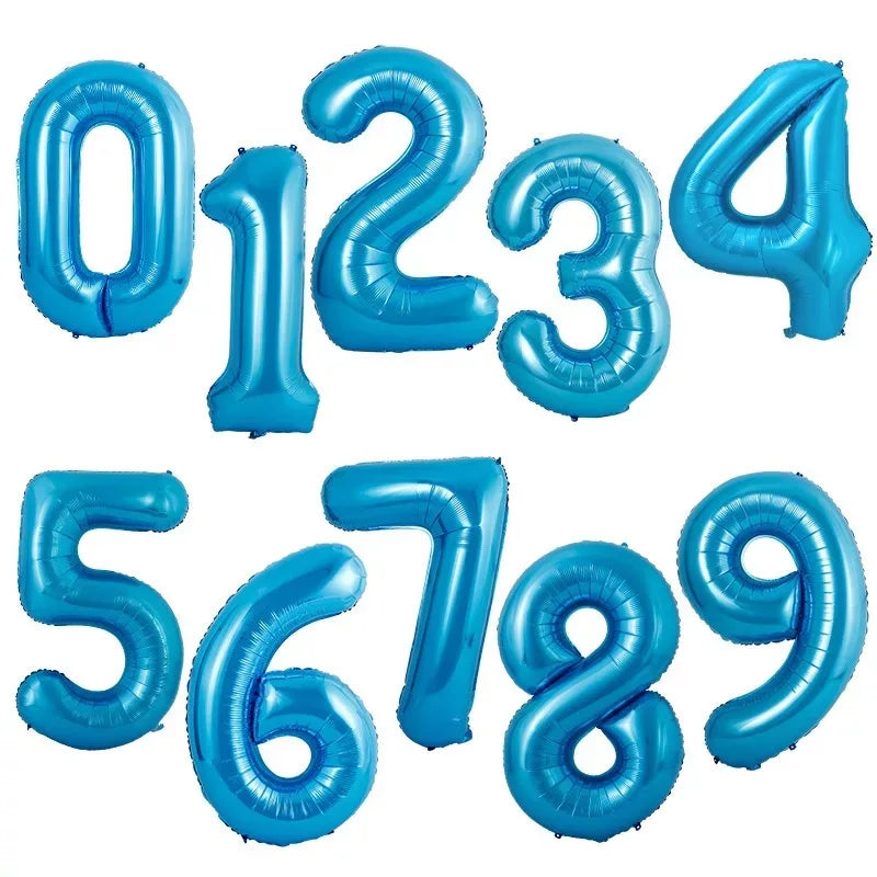Gradient Rose Red Foil Number Balloons for Birthday & Party Decor
