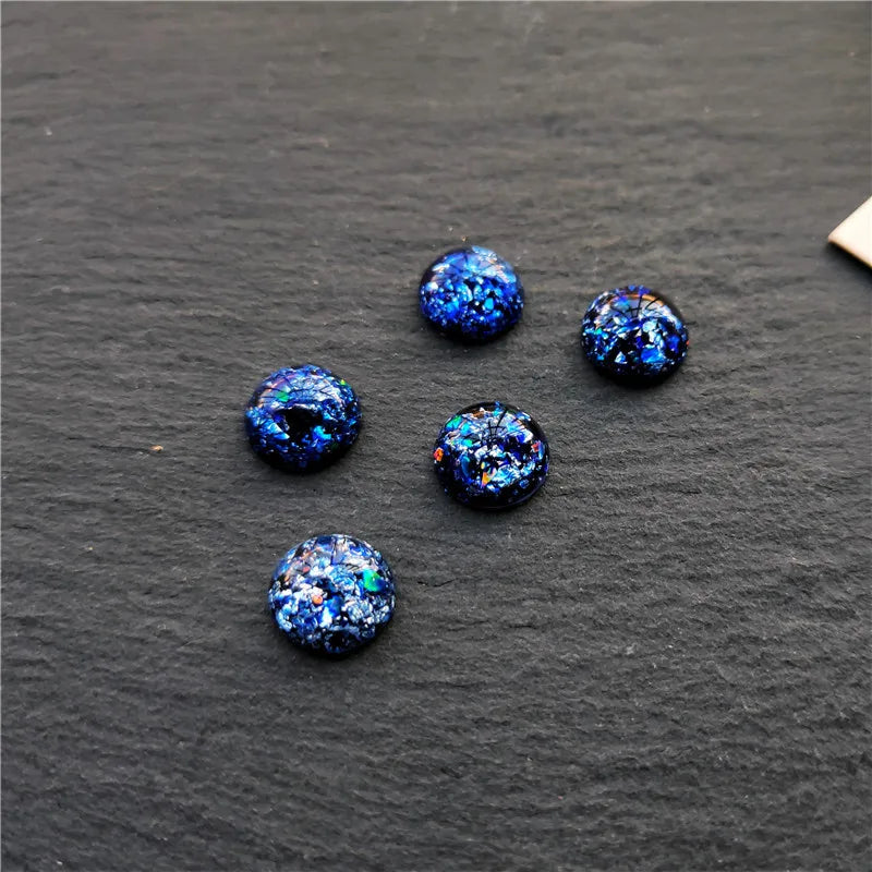 Round Resin Cabochons with Gold Foil for Jewelry Making