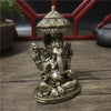 Bronze Ganesha Buddha statue with a conical crown and decorative elements for home decor