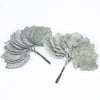 A set of twelve silk leaf artificial plant stems used for vases.