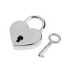 Silver vintage heart-shaped mini padlock and key set