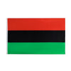 A rectangular flag displaying horizontal stripes of red, black, and green.