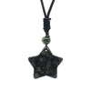 Natural Crescent Moon & Star Stone Pendant Necklace