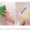 Two steps showing how to apply a kitchen oil-proof wall sticker film onto a surface.